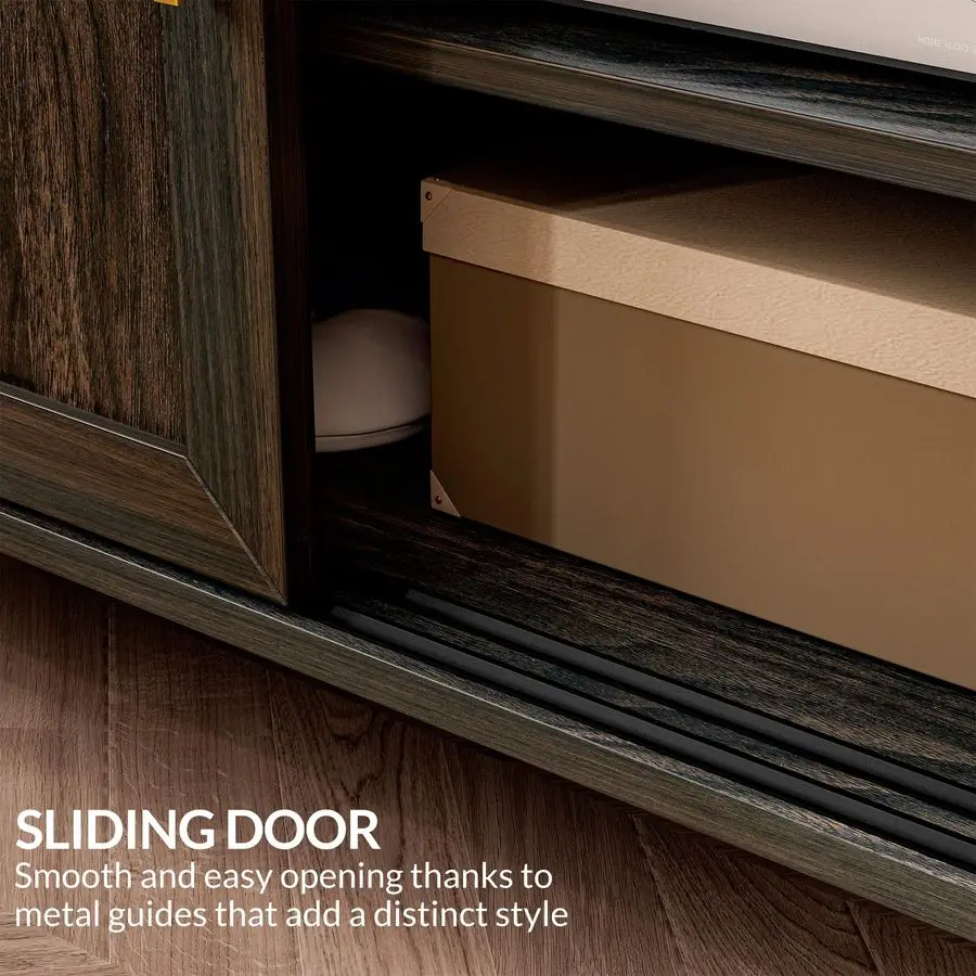 Storage Cabinet, Buffet Sideboard with Sliding Doors and Adjustable Shelf, Shoe Rack for Entryway, Sideboard Cabinet Accent Cabi