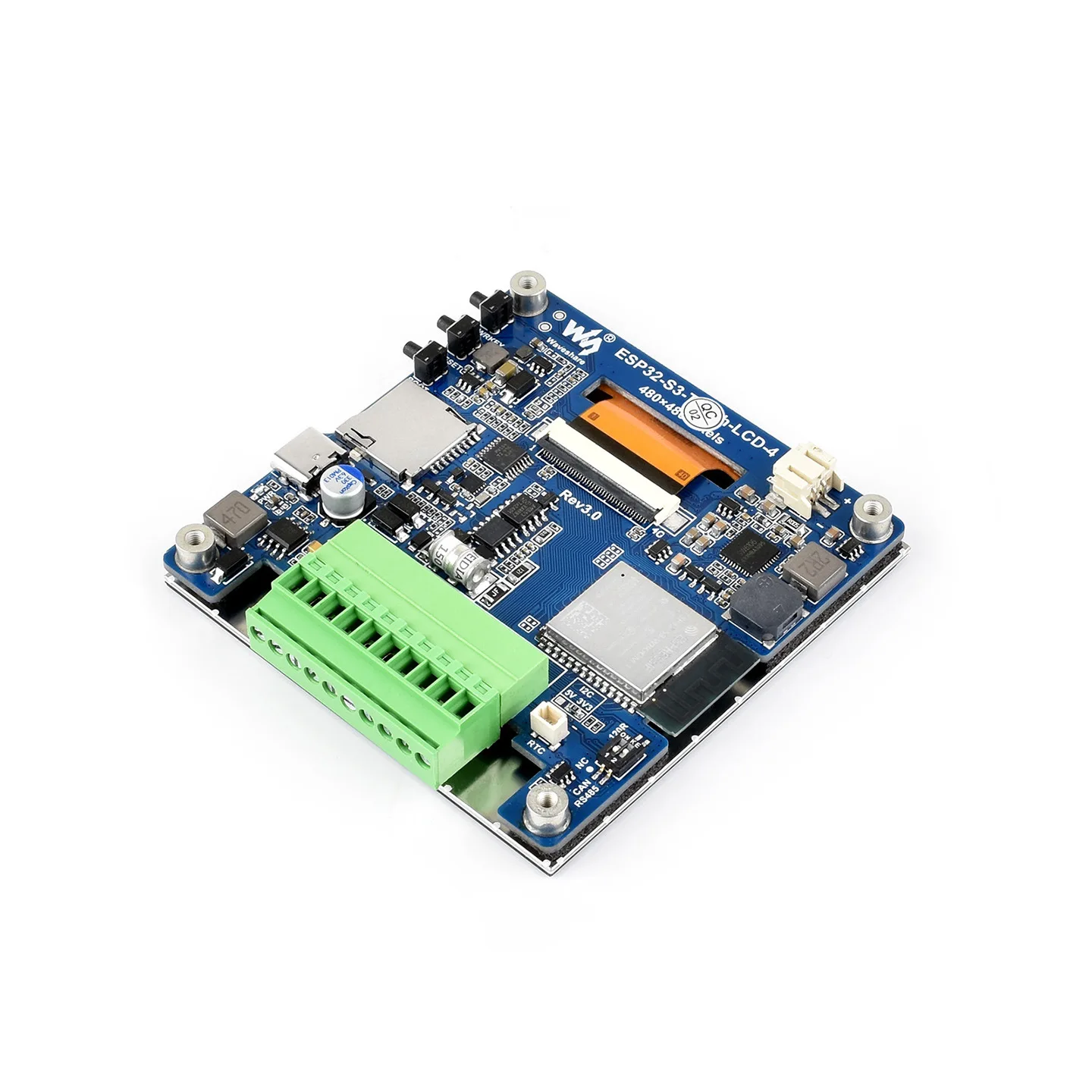 ESP32-S3 4-Inch 480x480 LCD Touchscreen Development Board, Wi-Fi, Bluetooth 5, LVGL, 16MB Flash, 8MB PSRAM, CAN/RS485/I2C