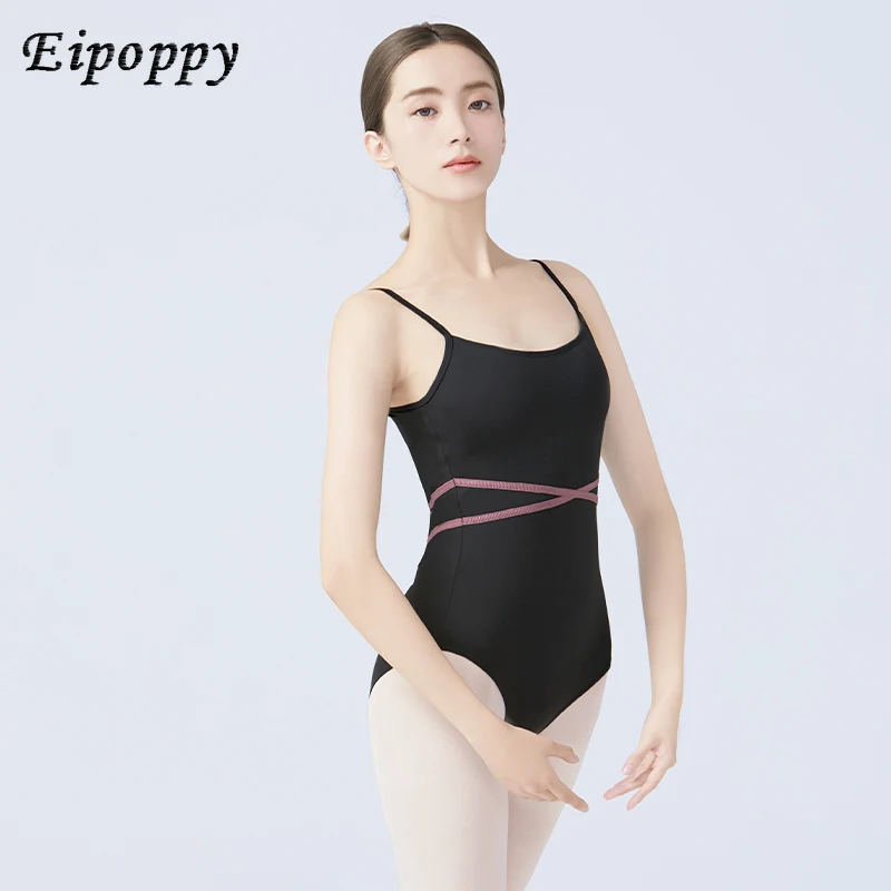 Leotardos de gimnasia para mujer, leotardos de baile de Ballet, camisola de cintura cruzada para adultos, traje de baño con correas ajustables