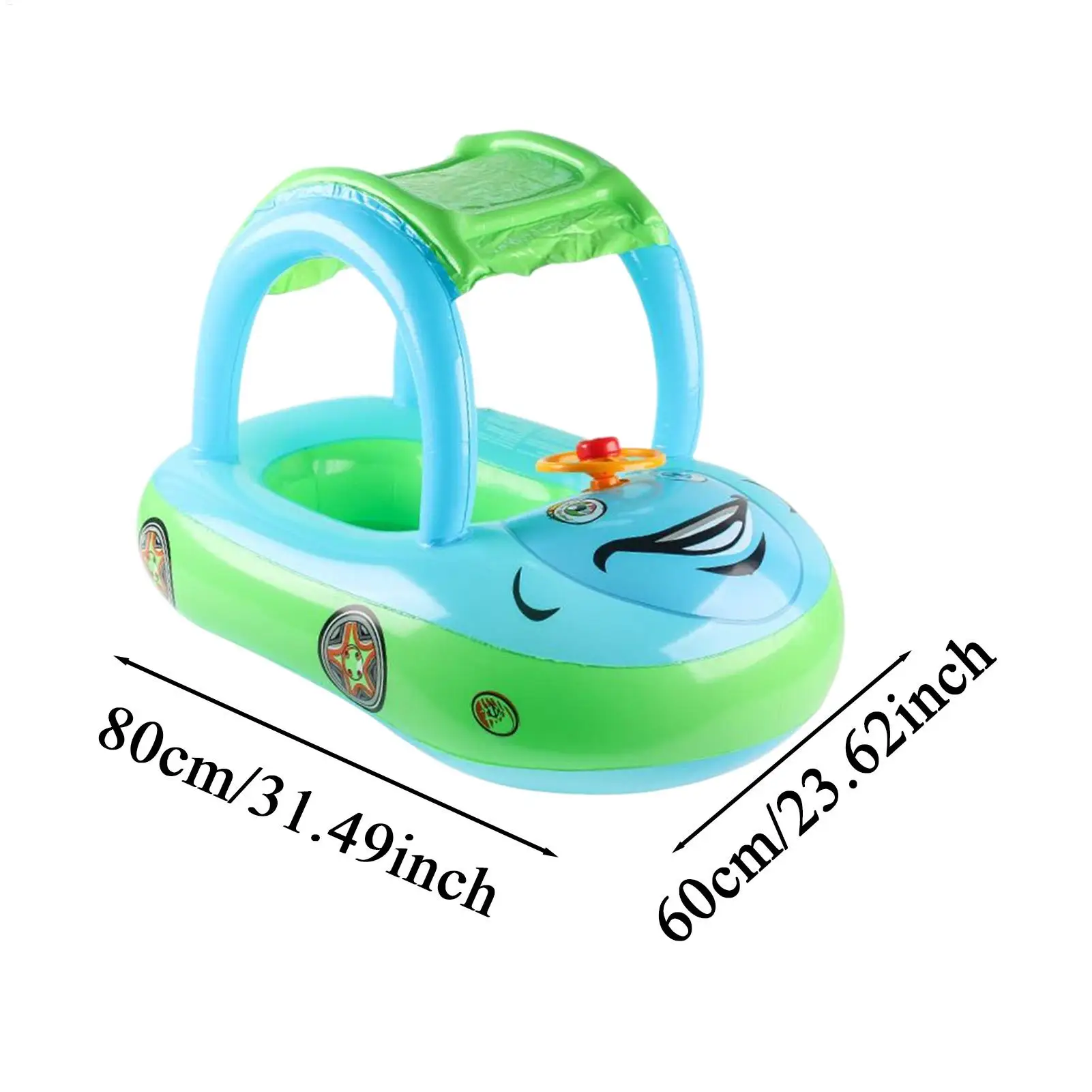 Peuter drijft babyzwemmen vlotter opblaasbare autovorm luifel flotatie trainer speelgoed met zonnescherm voor zomer strand meer