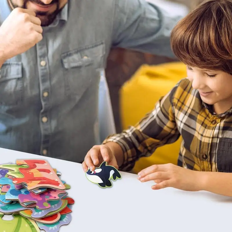 Kleinkind-Puzzle, niedliches Meerestier-Puzzles für den Kindergarten, Vorschule, pädagogische Aktivität mit Aufbewahrungsbox, Spaß