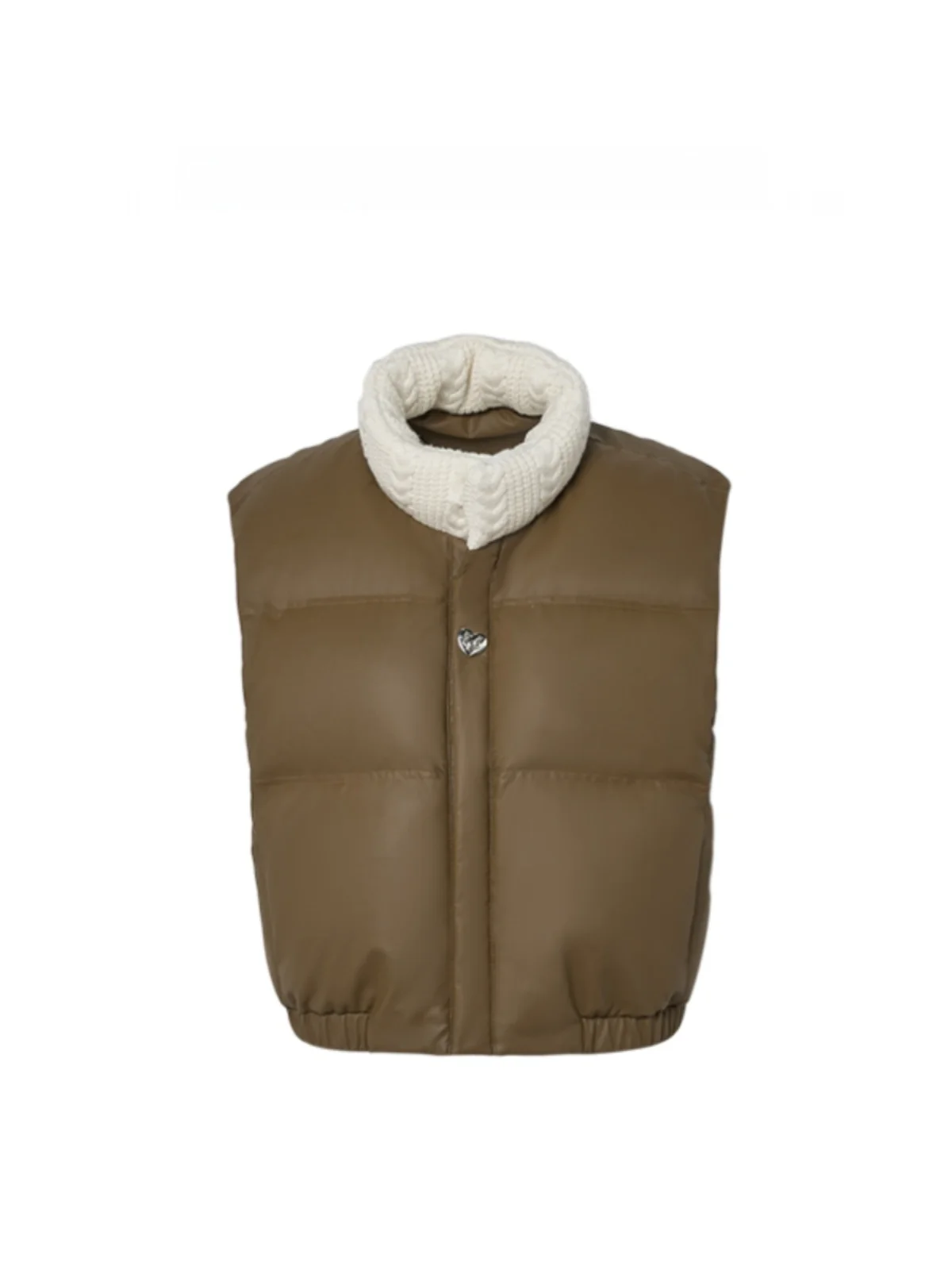 

Oajer Flagip Store Women's Faion down Cotton Vest Svel Stand Collar Autumn Winter Clothes Straight Cut Korean Sle