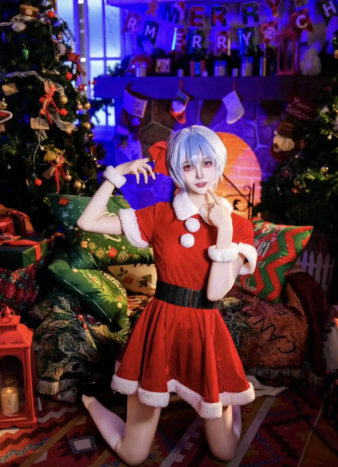 anime-ayanami-rei-christmas-cosplay-costumes-new-year's-costume-for-bar-stage-women-red-dresses-halloween-carnival-party-suit