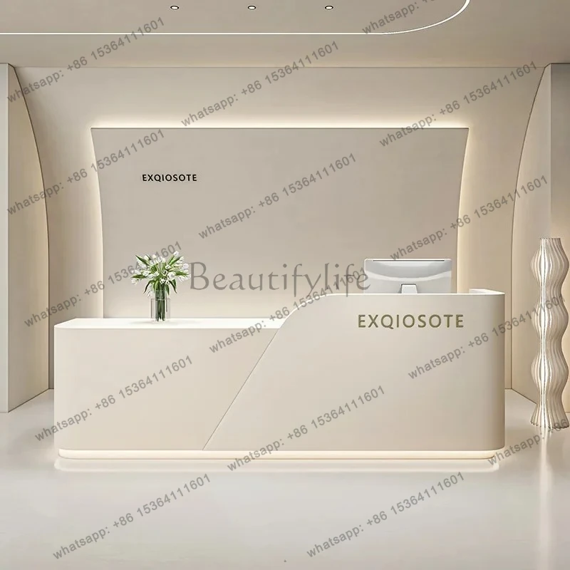 yj57 Beauty salon paint solid wood front desk clothing training institution checkout page