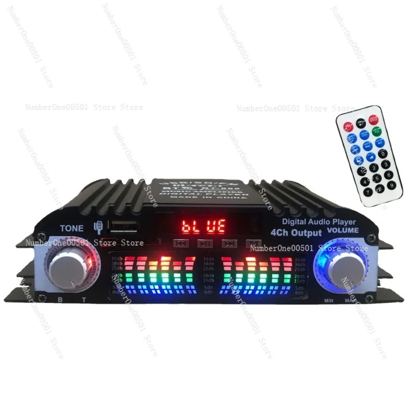 BT-998 card reader USB with FM radio U disk card reader 12V4 channel car Bluetooth small power amplifier