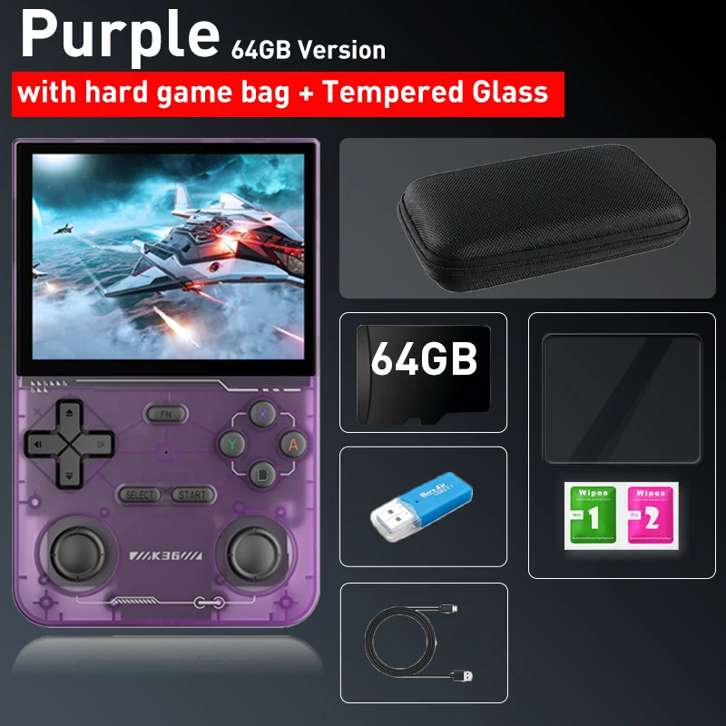 ريترو لعبة وحدة تحكم بجهاز لعب محمول K36 20000 ألعاب 50 + المحاكيات لعبة فيديو محمولة ل PS1/PSP/N64/SS لعبة الجيب عصا تحكم مزدوجة