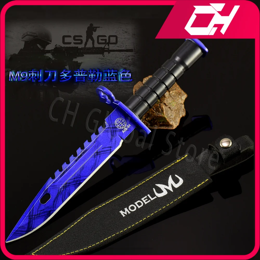 26cm CSGO Brand New Sapphire Doppler M9 Game Peripheral Cool Metal Sword Accessorie Ornament Collections Toys Gifts Boys