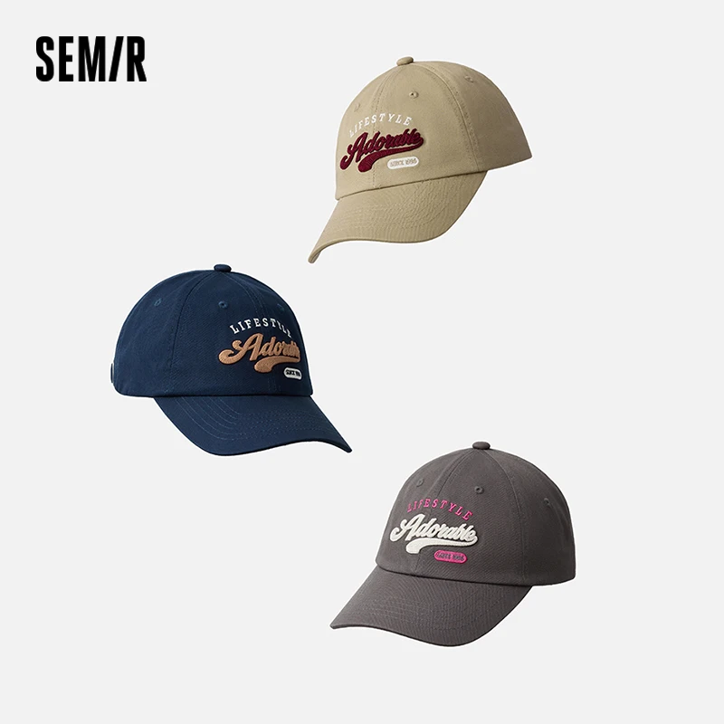 

Semir Baseball Cap Men Korean Retro College Style Embroidered Snapback Soft Top Couple Sun Hat Face Slimming