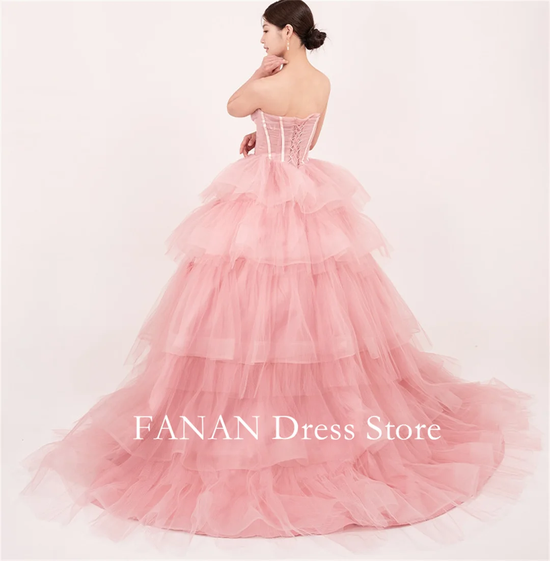 Colavis Asta Photograph Pink Prom Dress Wedding Evening Dresses Performance Princess Customized Tiered Party Dress Evening Gowns