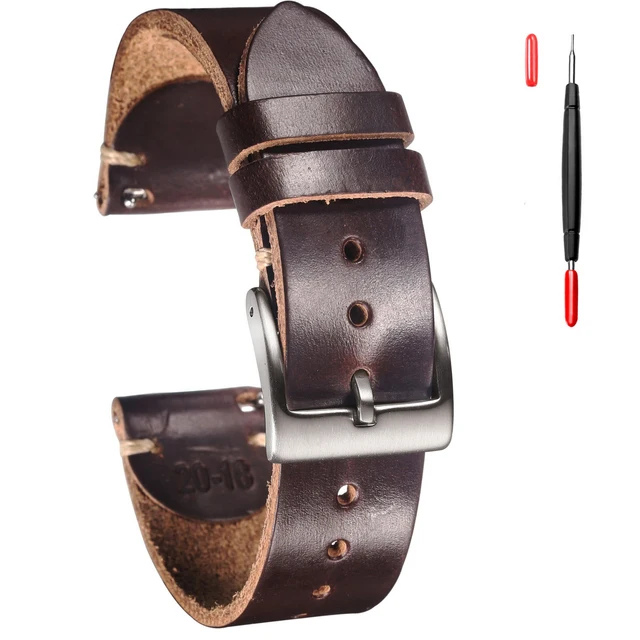 Horween US Chromexcel Leather Watch Bands Brown Soft Wrap Handmade Leather Straps 18mm 20mm 22mm image 3
