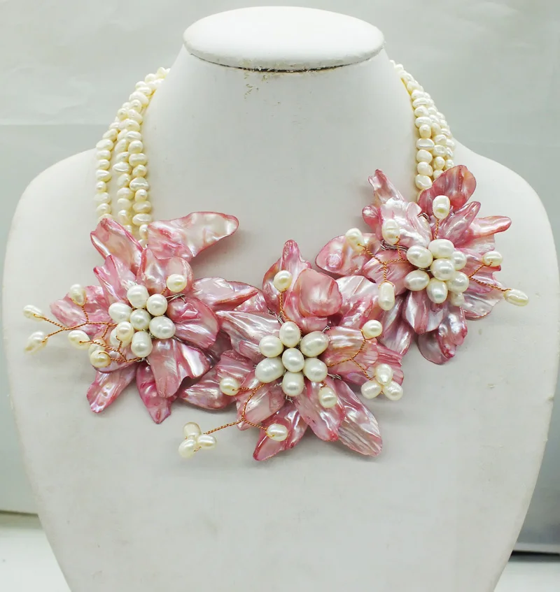 NO-279#  Like, you buy it  ! ! Last necklace  shell.pearl  flower necklace