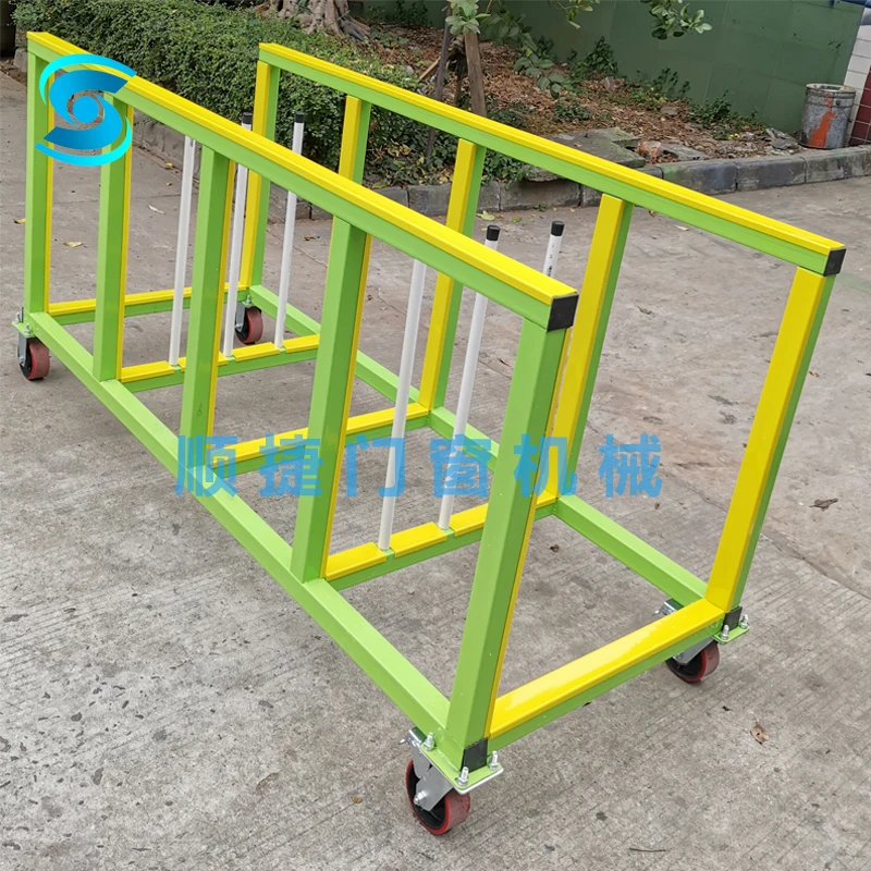 耐荷重1000kgアルミドアパネル運搬台車と窓分類保管カート