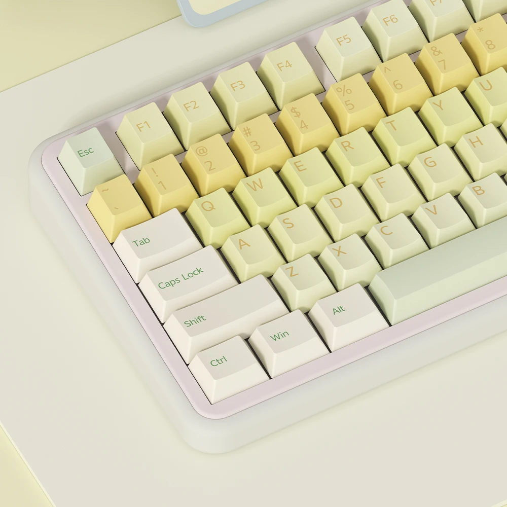 Yellow keycap PBT five-sided sublimation original factory, suitable for 68 75 87 98 mechanical keyboard