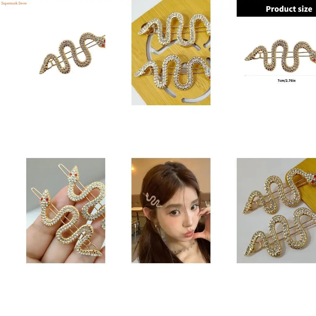 Q5WE Shimmering Rhinestones Snake Hair Clip Elegant Hair Pin For Enhancing Styles Popular Hair Shaping Accessorie Hair Tool