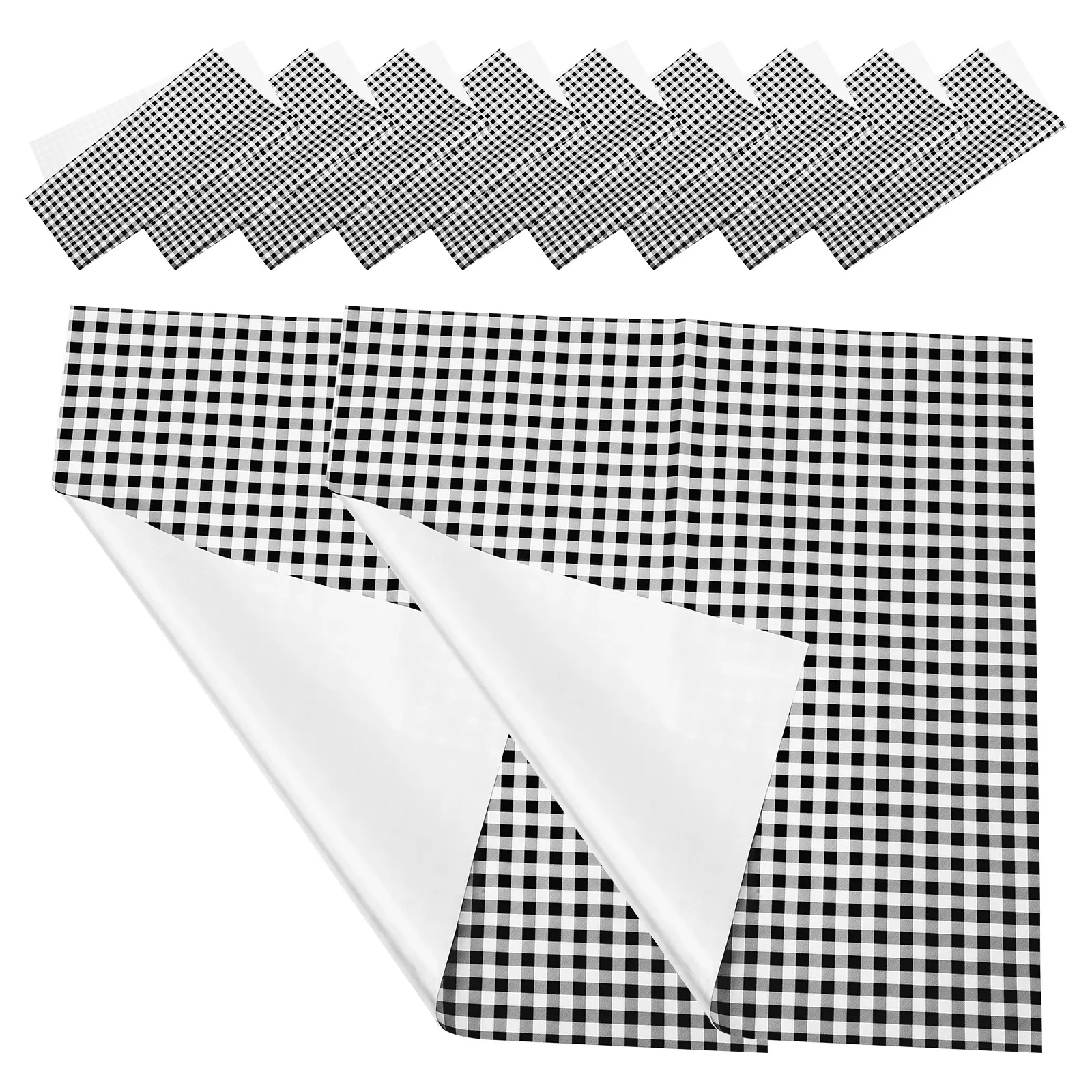 

20Pcs Floral Bouquet Wrapping Paper Black White Checkered 58cm Thick Paper for Wedding Birthday Shower Gift Wrap