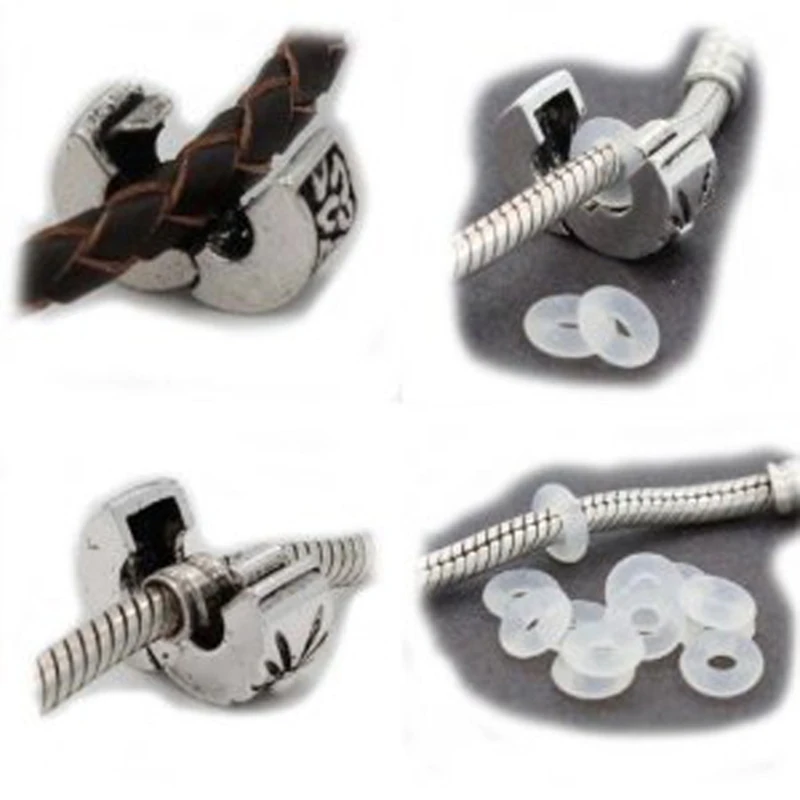 Clear Rubber Stop Beads Silicone Stopper Spacer Beads End Clasp Beads O Rings