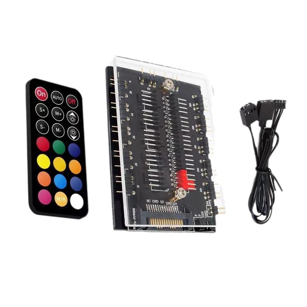 Multi-way Fan for Hub Splitter Power Interface ARGB Fan Hub Space-saving Design Magnetic Base Multi-interface Design
