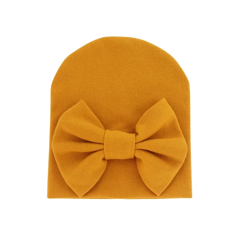 2020 chapéu da menina do bebê com arco algodão quente bonés recém-nascidos infantil gorro material do bebê acessórios sólido bowknot boné para