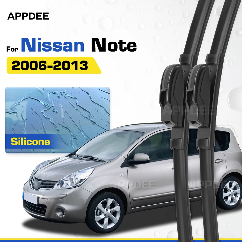 

Silicone & Rubber LHD&RHD Front Wiper Blades Set For Nissan Note 2006-2013 Coated Windshield Windscreen Window Brushes