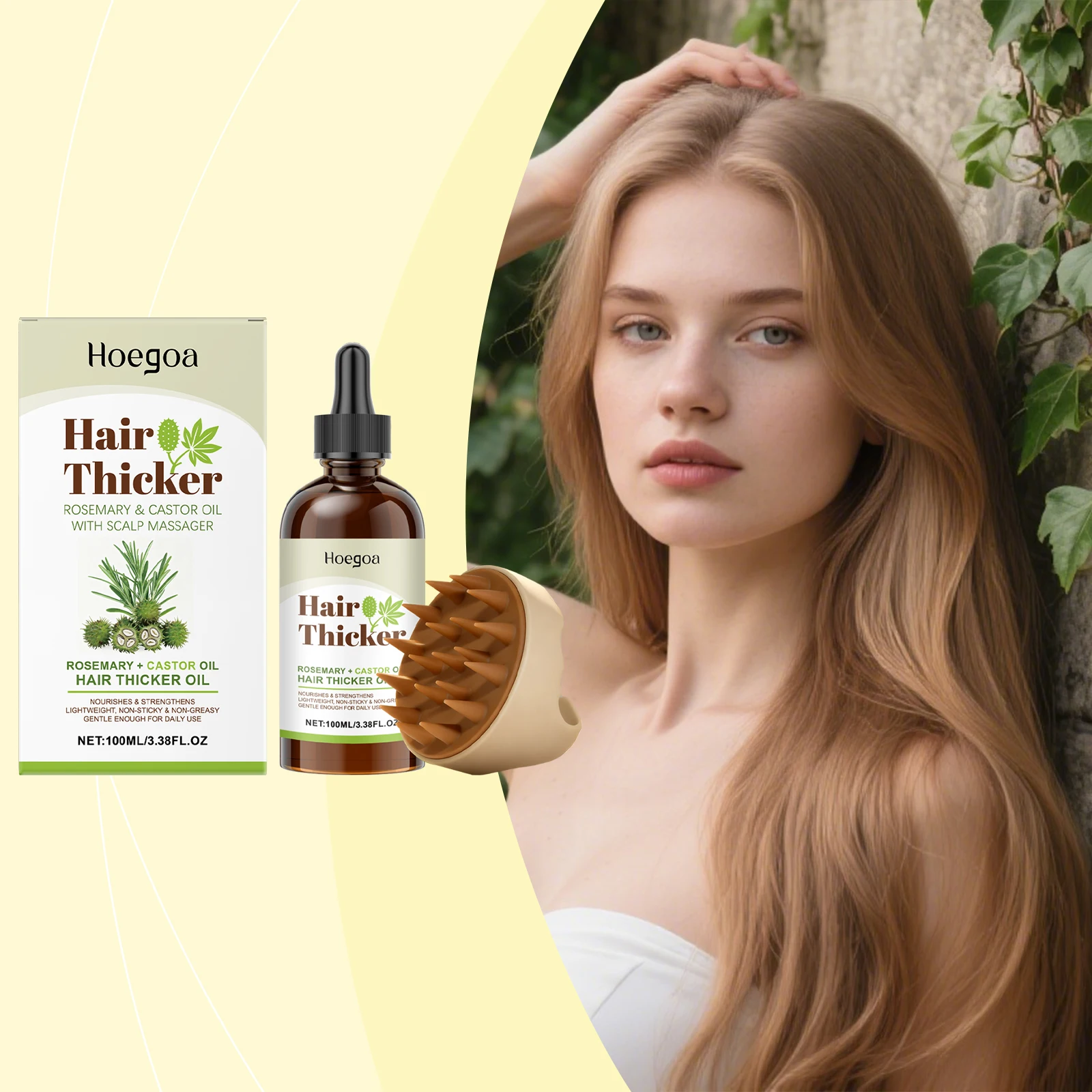 

Касторовое масло розмарина Эфирное масло для волос — питает волосы, массажує кожу головы и листья. Пряди волос, гладкие и блестящие.