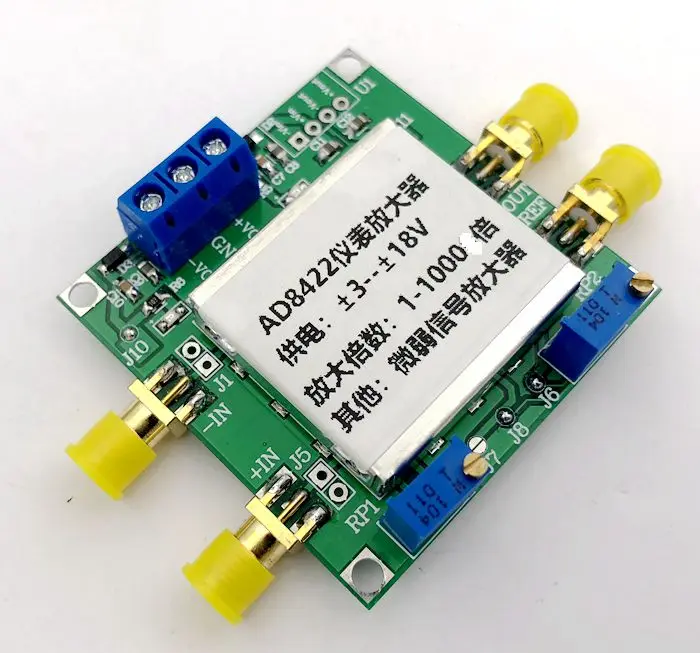 

AD8422 amplifier module instrumentation amplifier millivolt microvolt small signal with shielding box single double power supply