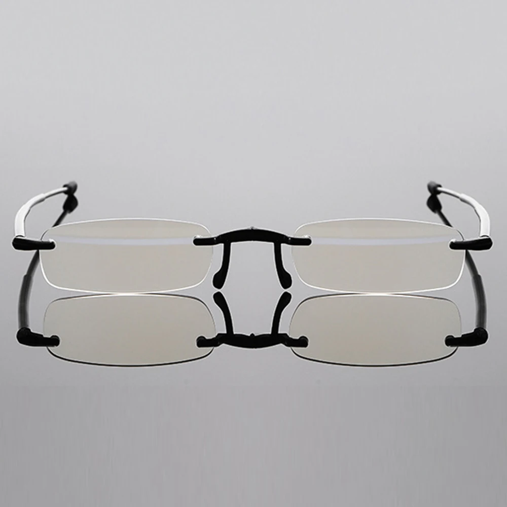 Rimless Diamond Cut Portable Folding Comfortable Oval Multilayer Coating Women Reading Glasses +0.75 To +4