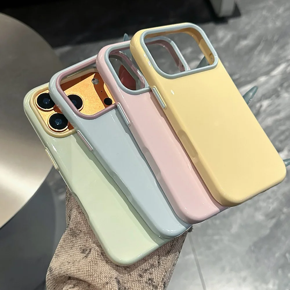 Bonbonfarbene Handyhülle für iPhone 17 Pro Max 16 15 14 13 12 Pro Max Weiche Silikon Stoßfeste Hülle Niedliche Macaron Jelly Cover