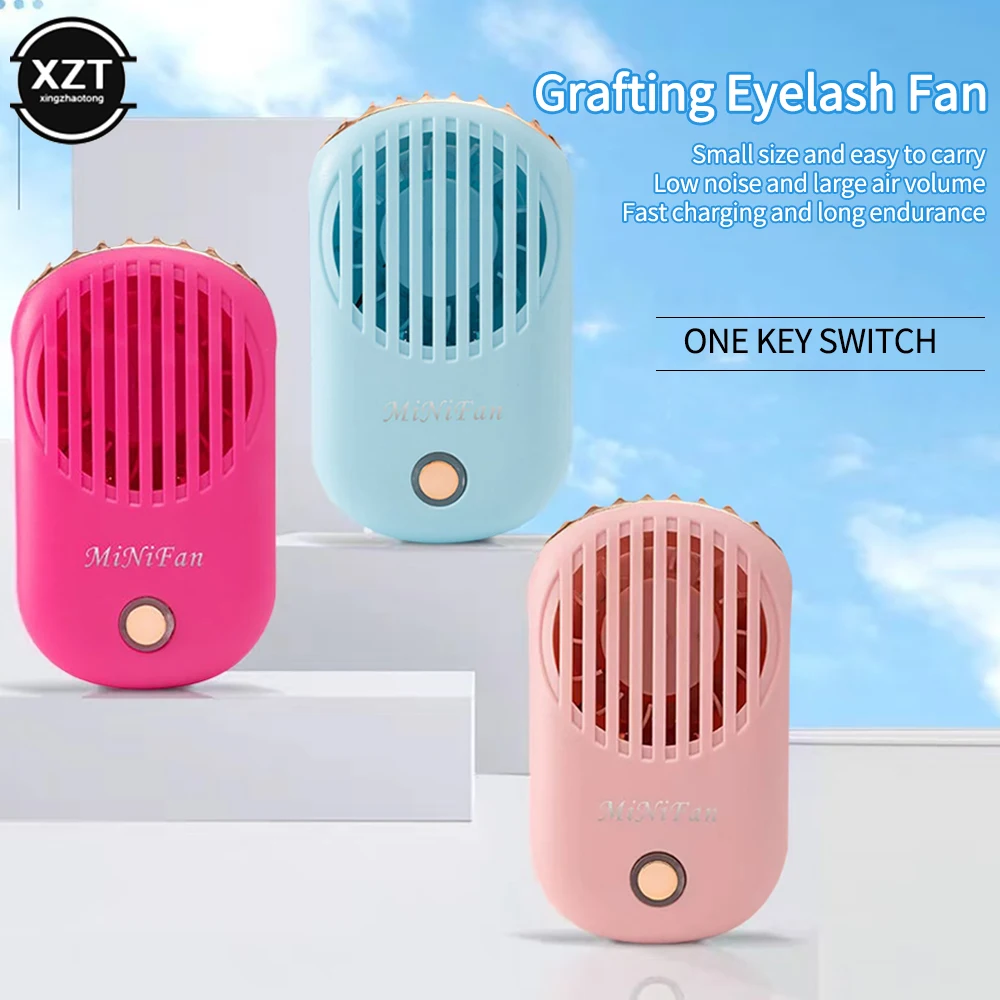 New Air Conditioning Blower Eyelash Fan Dryer USB Rechargeable Handheld Eyelashes Dryer Fans Mini Portable Fans Eyelashes 800MAH