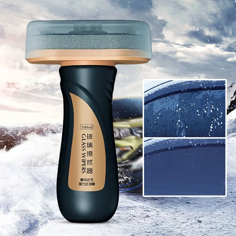 Car Glass Water Repellent Hydrophobic Window Anti-Fogging Agent Auto Windshield Oil Film Remover Wipe Cleaner Removes Dirt Brush