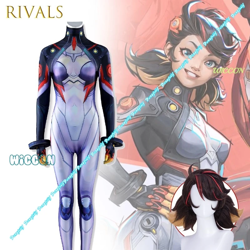 

Kawaii Penny Parker Rivals Cosplay Bodysuit Female Tight Suit Wig Anime Game Character Halloween Party Outfit