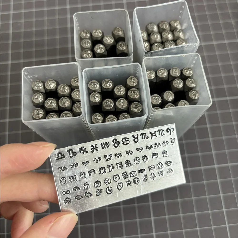 3mm 12pcs/set Design Logo Metal Punching Kit Jewelry Stamping Leather Silver Stainless Steel Punch Pressing Carving Tool Custom