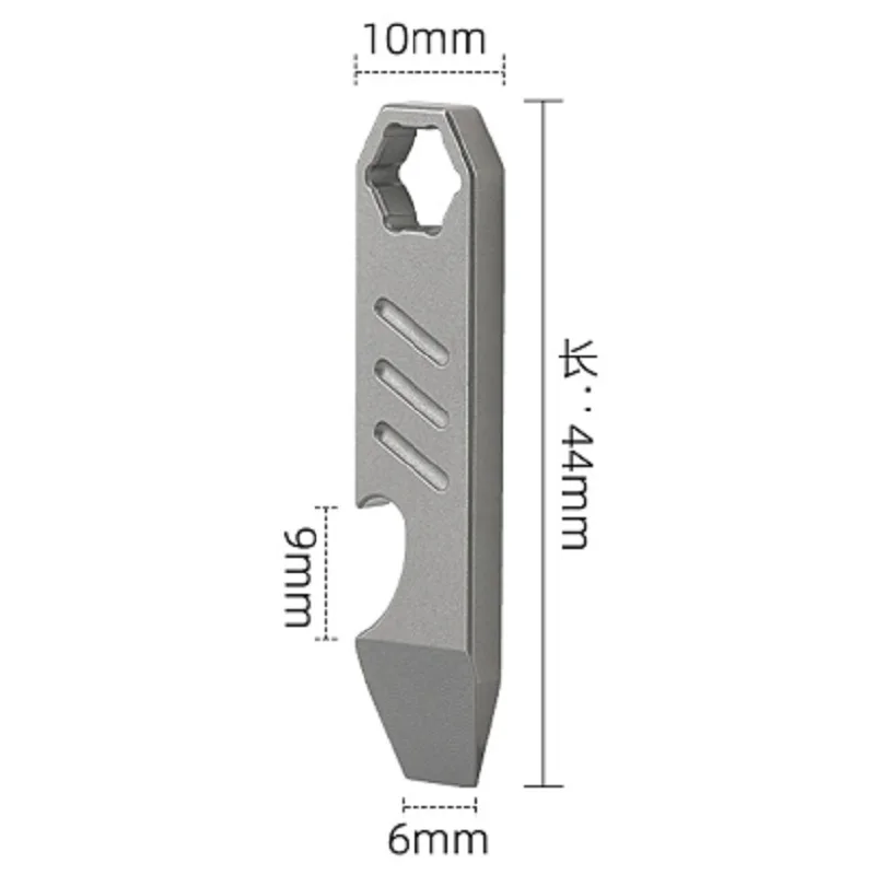 Imagem -03 - Titanium Alloy Abridor de Garrafas Chave de Hexágono Edc Sobrevivência ao ar Livre Ferramentas de Autodefesa Multifunções Camping Gear Presente Tc4