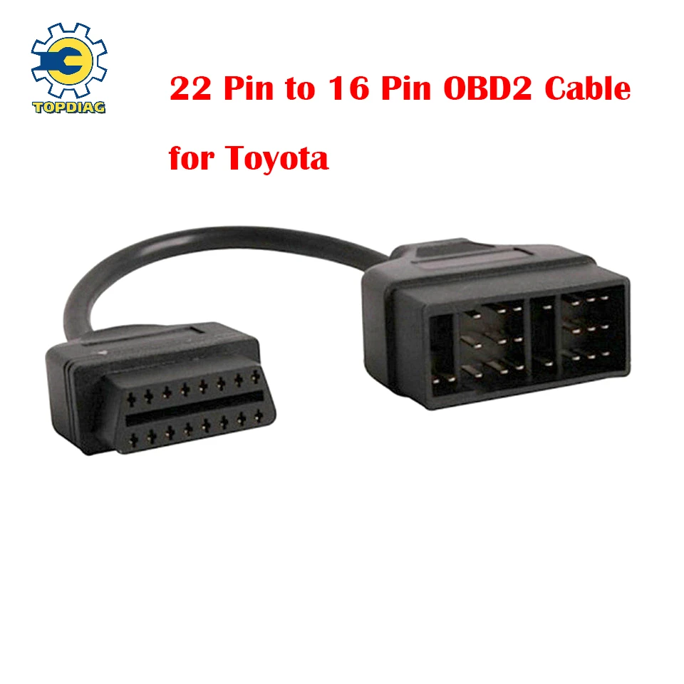 

New 22 Pin To 16 Pin OBD OBD2 Diagnostic Connector for Toyota 22PIN OBDII Cable Adapter Transfer 16Pin Plug Obd Connector