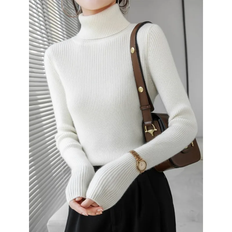 

women's turtleneck bottoming shirt spring autumn long sleeve slim thin pullover women knitted sweater versatile tops sweaters
