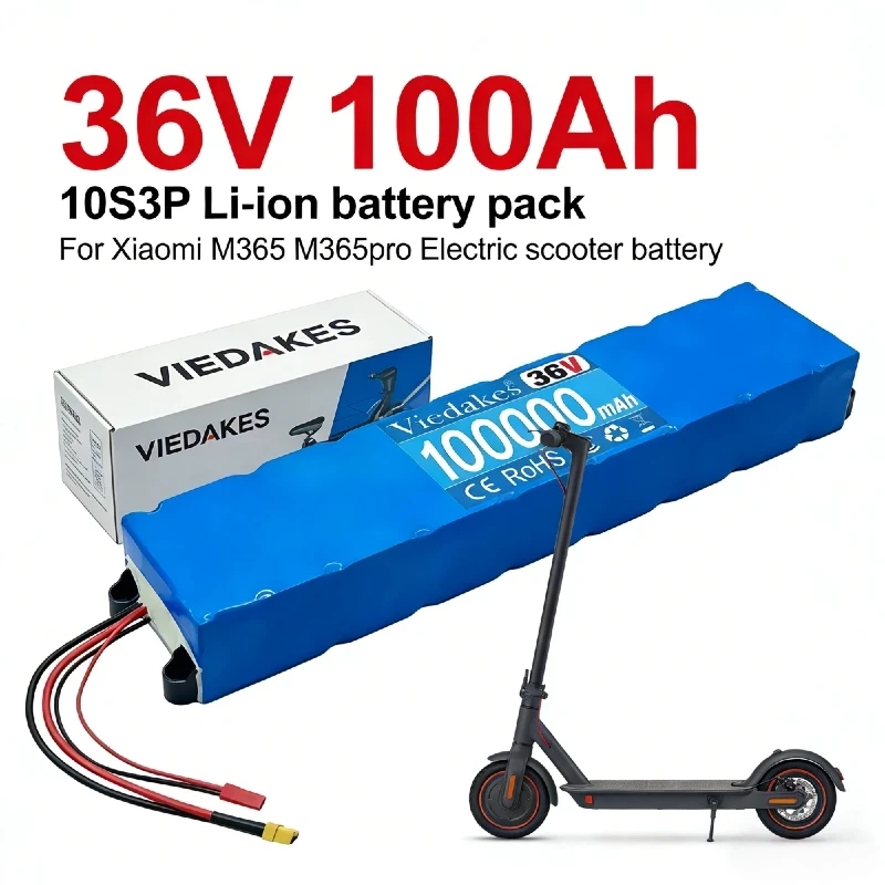 

Аккумуляторная литий-ионная батарея 36В 10S3P 100Ач 18650 со встроенной системой защиты BMS для электросамокатов Xiaomi M365 и M365 Pro