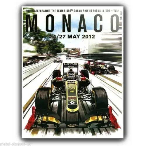 SIGN METAL PLAQUE MONACO Grand Prix 2012 advert poster art print