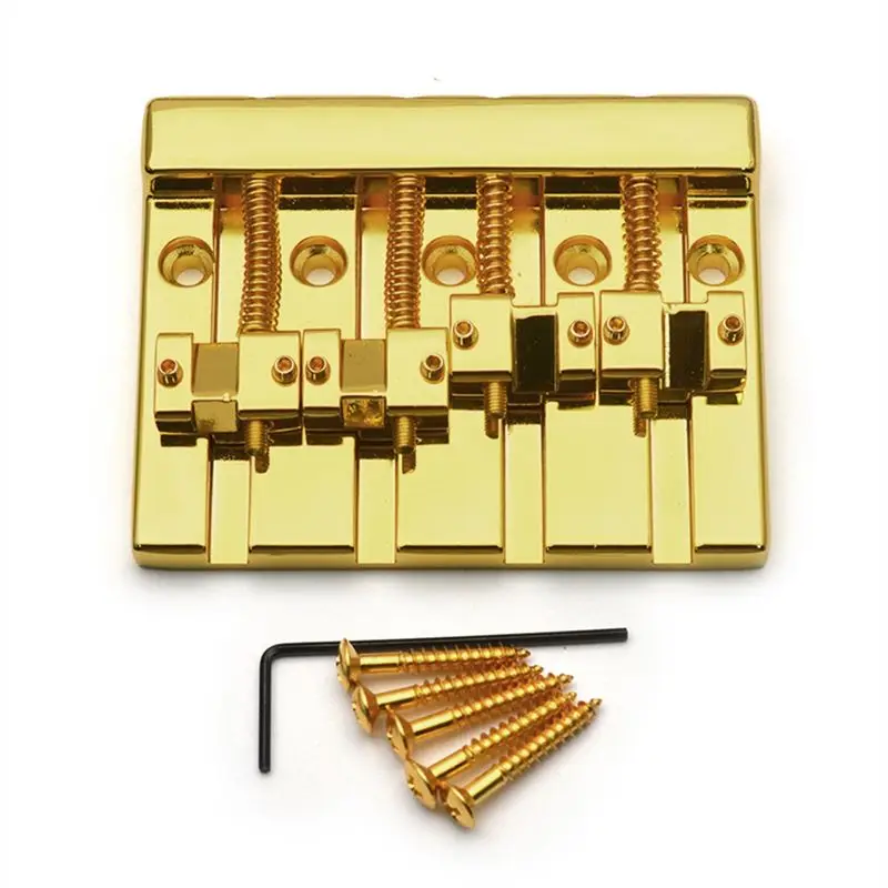 

ABVH-Vintage 4 String Bass Bridge 82.3 X 63.5 Mm String Bottom Through String Spacing 19 Mm Fixed Bridge Gold