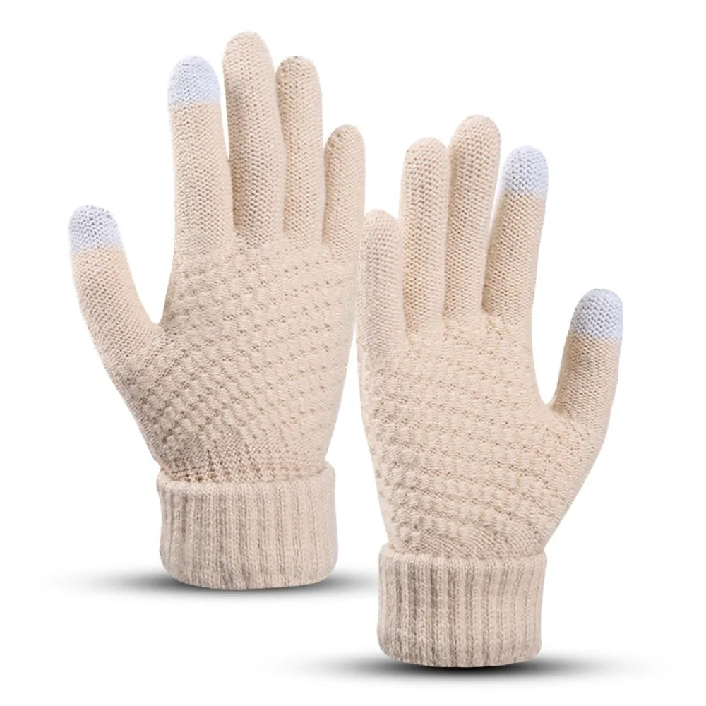 Knitted Three Piece Set Skin Friendly Acrylic Yarn Winter Commuting And Shopping One Size