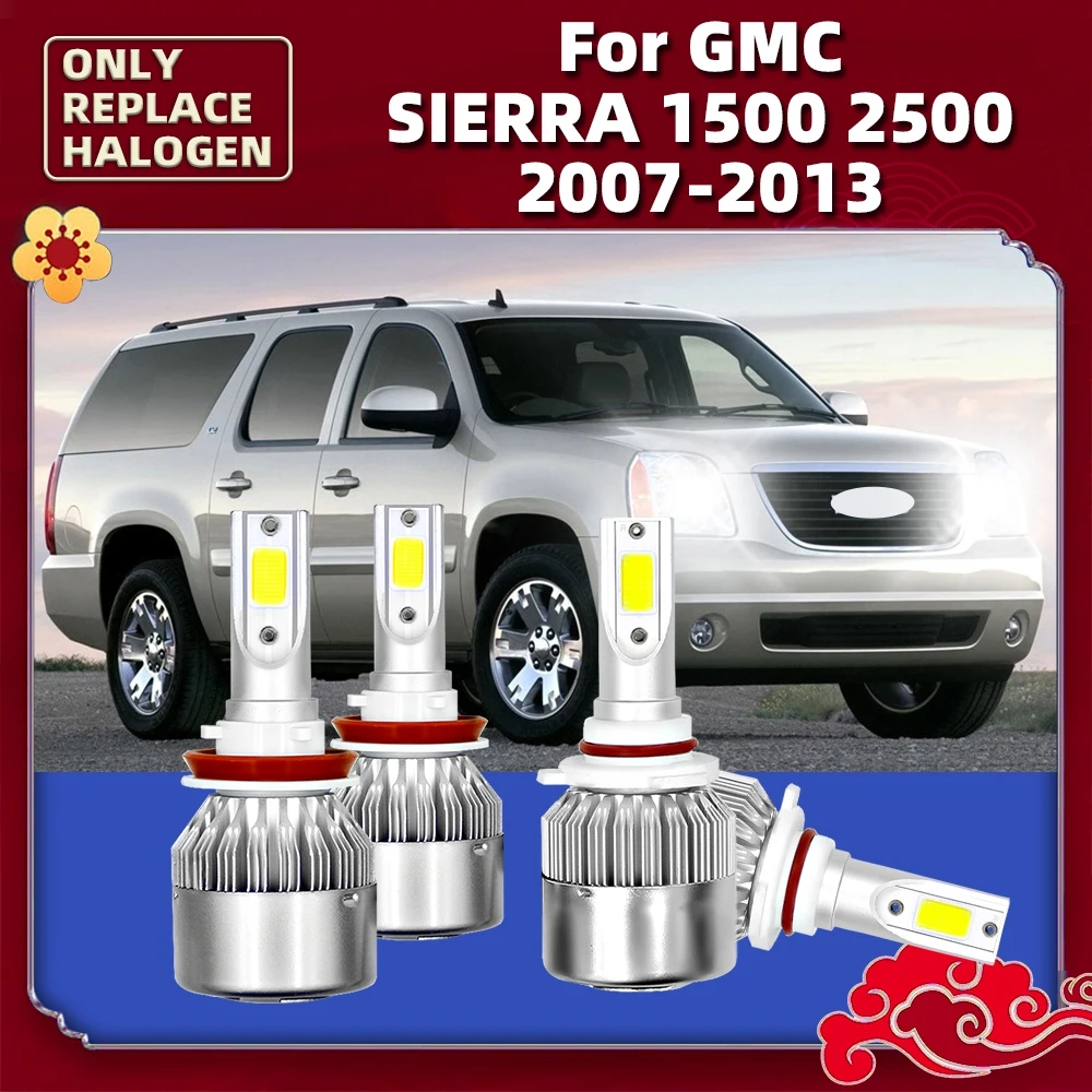 

Лампа для автомобильной фары Turbo светодиодный для GMC Sierra 1500, 2500, 2013, 2012, 2011, 2010, 2009, 2008, 2007, 12 В