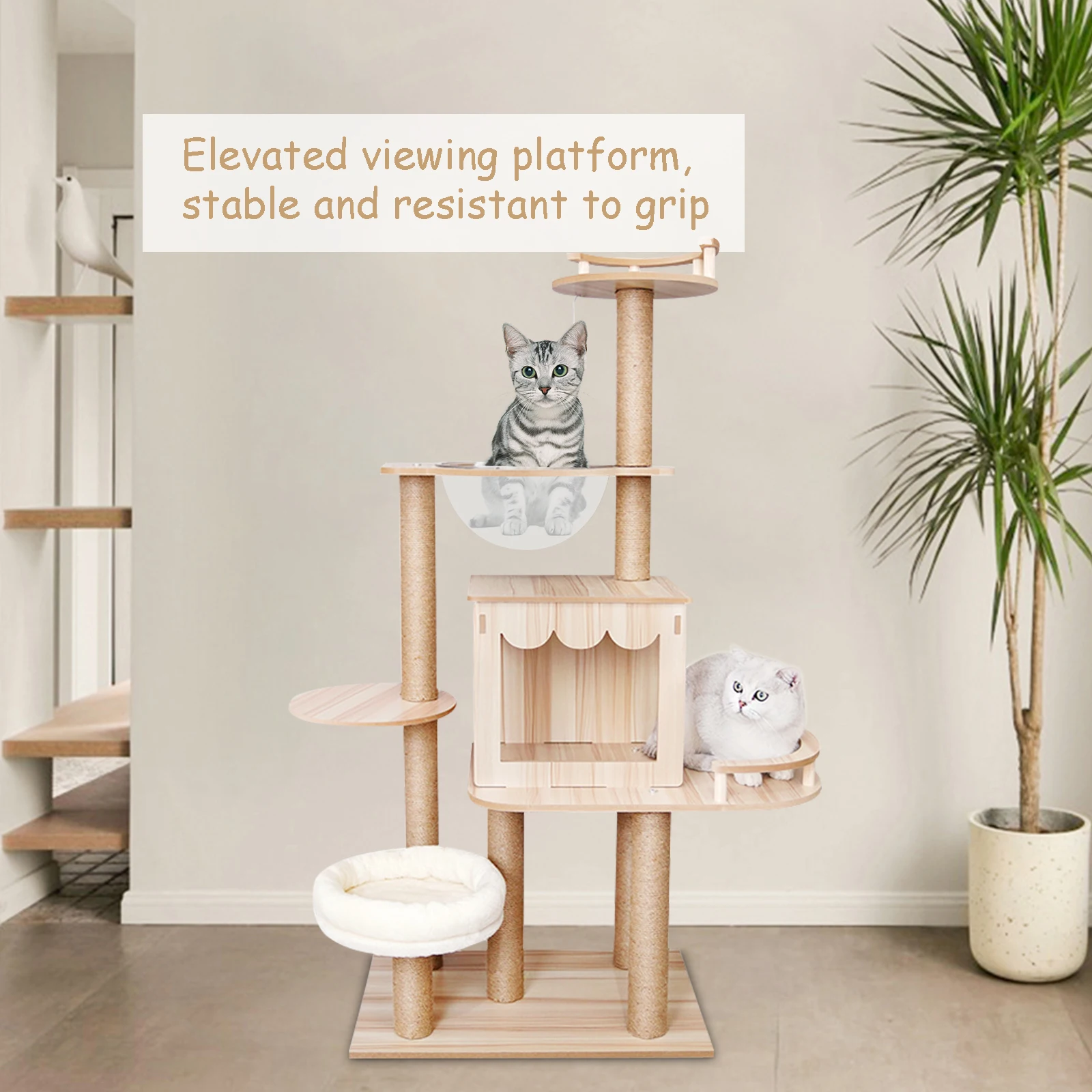 

Cat Tree Tower for Indoor Cats,Modern Cat Tree Luxury Cat Tower Condo