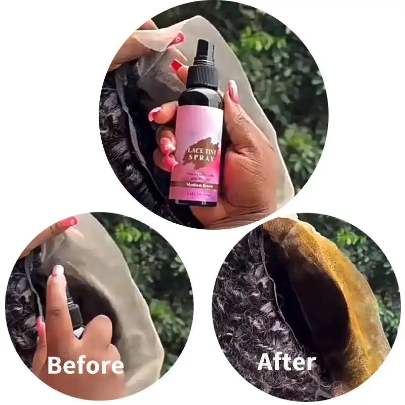 Wig Tint Spray Concealer for Lace Front Dyeing Mousse Natural Quick Dry Grid Invisible Color Lace Tint Spray for Wigs/Toupees