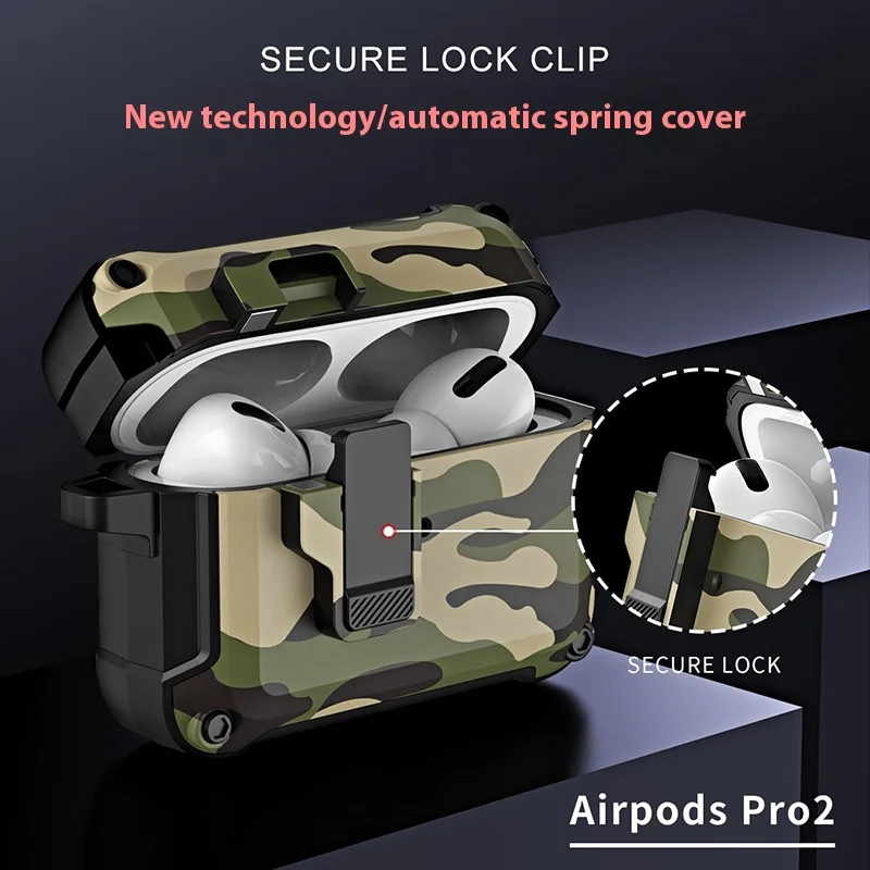 IKSNAIL Cover For Airpods Pro 2 2024 Case Luxury Switch Earphone Case For Apple Airpods Pro 2 Case Camouflage Shockproof Cover