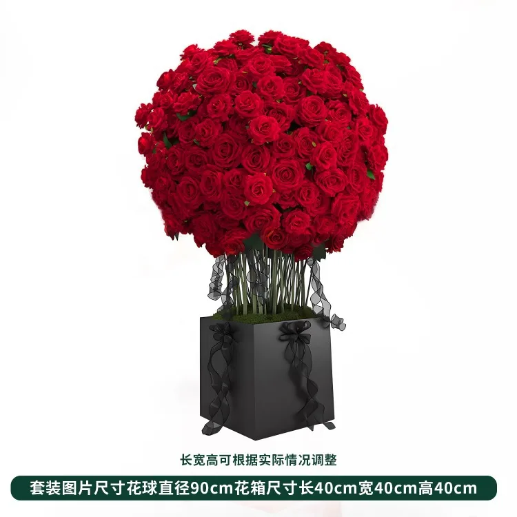 Artificial flower large bionic rose floor installation indoor store shopping mall decorative art landscape