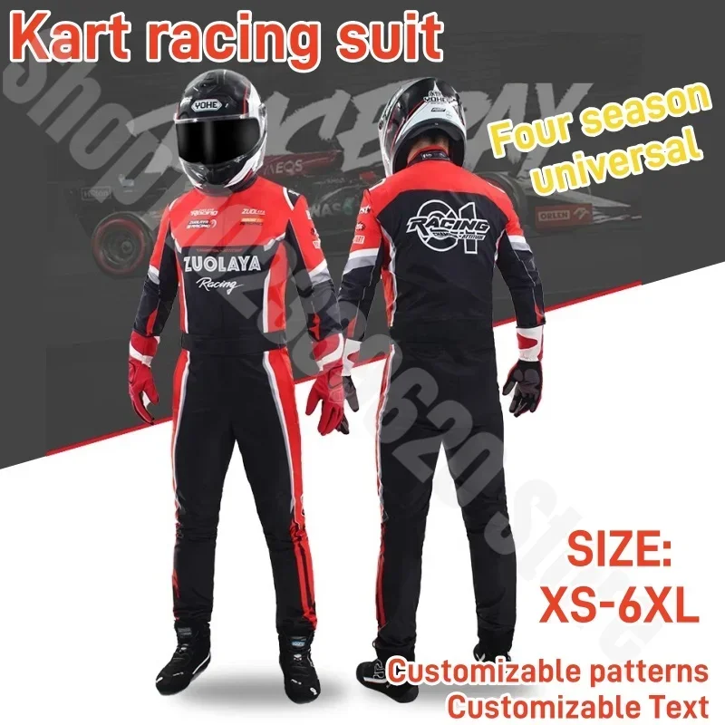 โฟร์ซีซั่น Universal Breathable Kart ชุดแข่ง Off Road Beach Bike Jumpsuit Rally Drift Racing Jumpsuit Kart การฝึกอบรมชุด