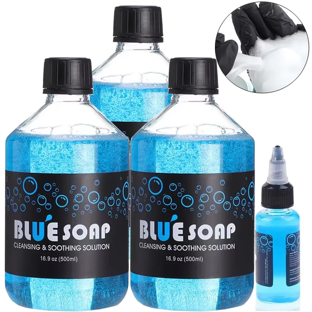 

Microblading 500/40ml Blue Soap Cleansing & Soothing Solution Avoiding skin irritation Tattoo Studio Supply Tattoo Accessories