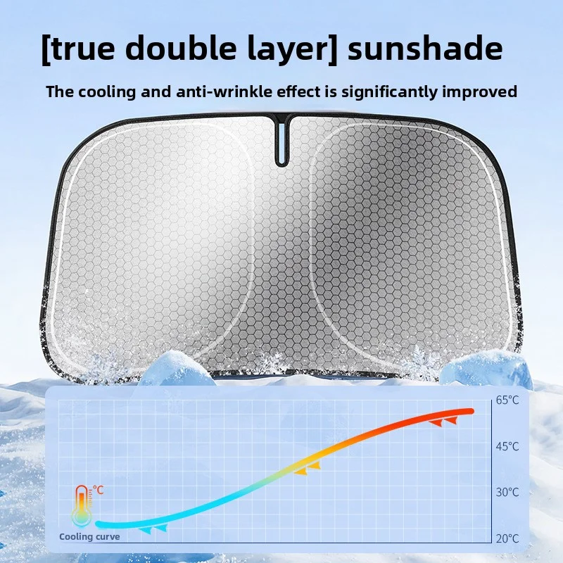 Universal Car Windshield Sun Shade Front Window Sunshade Windshield Sun Protection Cover UV-Blocker Cooling Heat Shield Curtains - view 4