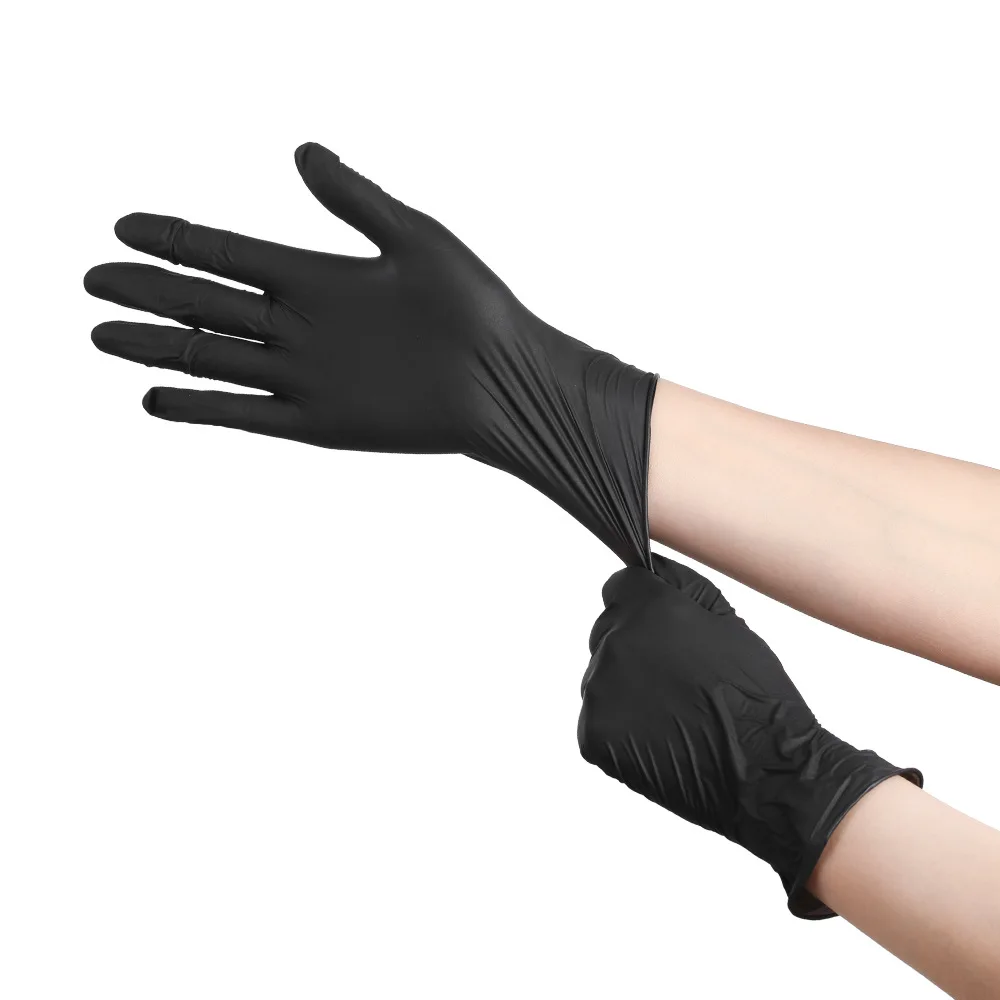 Food Grade Disposable Nitrile Gloves Black Security Protection Gloves for Cooking  Work Out Gloves Protection Travail