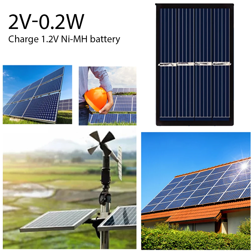 100-2pcs Charging Solar Panel 1.2V Ni-MH Battery Photovoltaic Solar Power Bank Charge Module Solar Power Home Outdoor Portable