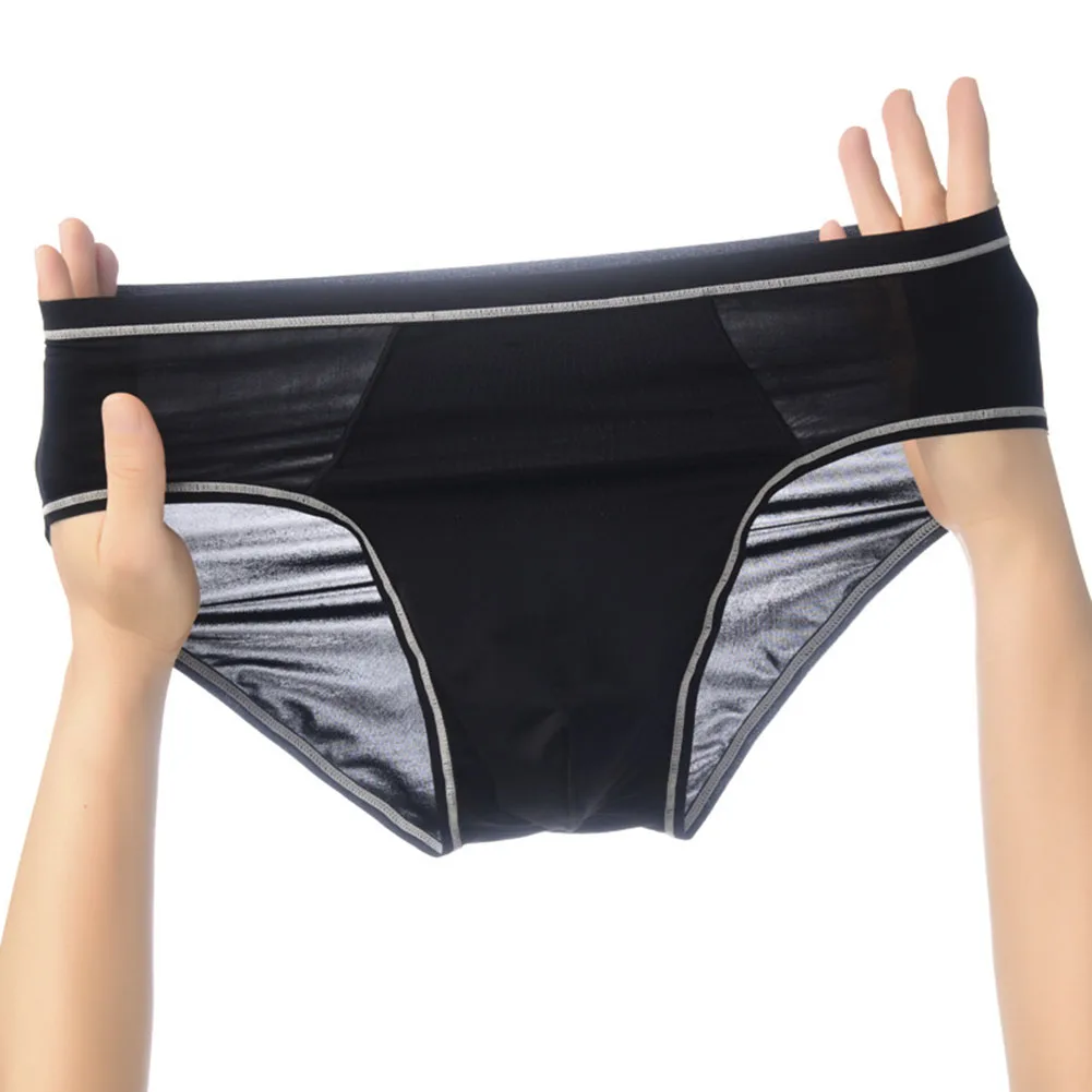 Men Elastic Underwear Ultra-Thin Breathable Ice Silk Briefs Low Waist Underpants  Quick Drying Underwear Solid Color