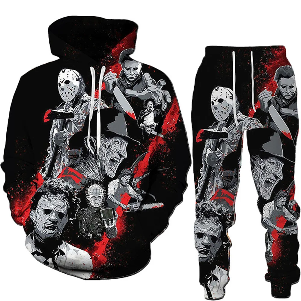 

Men's Clothing Scary Halloween Party Clown 3D Printed Hoodie Pants Men and Women Fashion Casual Sports Suit